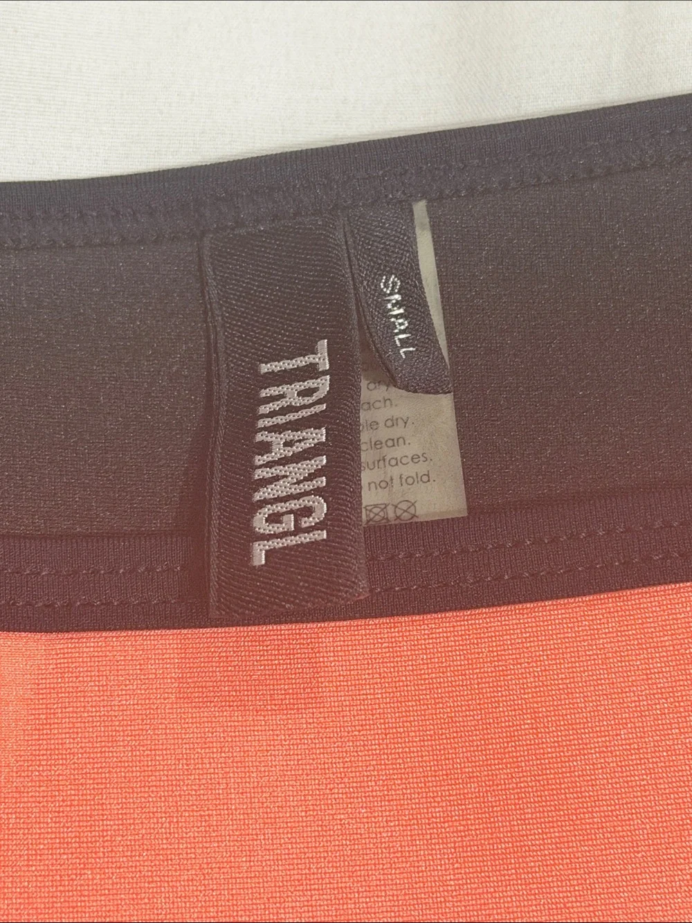 triangl swimwear coral and black bikini set small